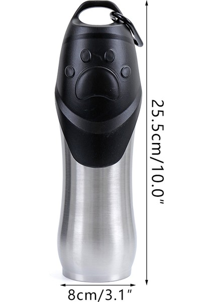 750 ml Pet Şişe 750 ml Yüksek Kapasiteli Taşınabilir Emniyetli Paslanmaz Çelik Köpek Kedi Içme Suyu Şişesi Açık Havada Seyahat Köpek Kase Dispenseri (Yurt Dışından) indirimleri