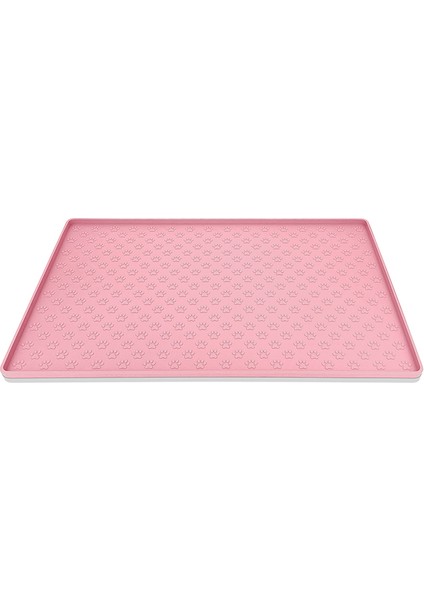 Açık Pembe 46X30CM Pet Placemat Köpek Maması Mat Kedi Besleme Mat Kedi Köpek Içme Besleme Placemat Silikon Su Geçirmez Hayvan Kase Ped Besleyici Paspaslar (Yurt Dışından)