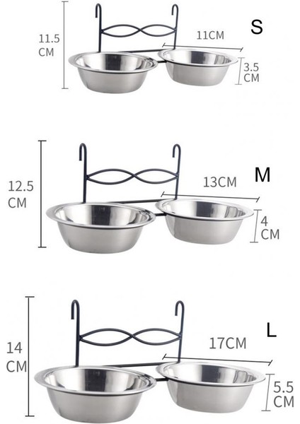 L Çift Evcil Hayvan Kaseleri Asılı Raf ile Büyük Kapasiteli Yeniden Kullanılabilir Paslanmaz Çelik Dayanıklı Evcil Hayvan Kafesi Besleyici Su Yiyecek Kasesi Köpekler Kediler Için (Yurt Dışından) indirimleri