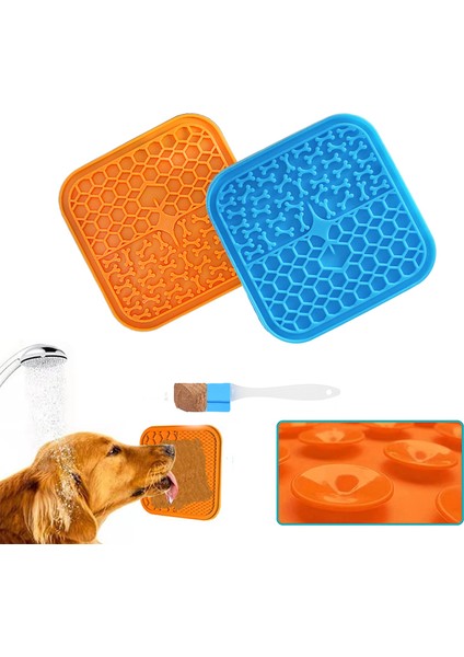 W053 Silikon Yalama Pedi Pet Köpek Yalama Pedi Banyo Fıstık Ezmesi Yavaş Yeme Yalama Besleyici Kediler Lickmat Besleme Köpek Yalama Mat (Yurt Dışından) fırsatları