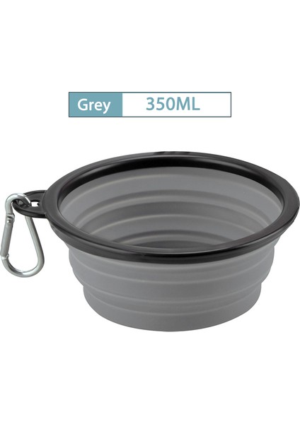Gri 350 ml Katlanabilir Köpek Hayvan Mama Kabı Eco Firendly Silikon Kedi Köpek Maması Su Besleyici Seyahat Taşınabilir Besleme Kaseleri Köpek Köpek Maması Kabı (Yurt Dışından)