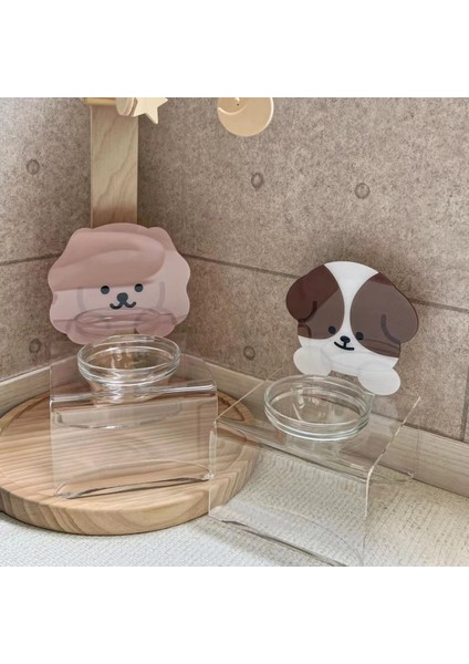 Pomeranian Etiketler Ins Yeni Sevimli Evcil Hayvan Kafası Akrilik Besleme Rafı Köpek Kase Kedi Sofra Şeffaf Yemek Kasesi Rafı Ayrılabilir Köpek Malzemeleri (Yurt Dışından)