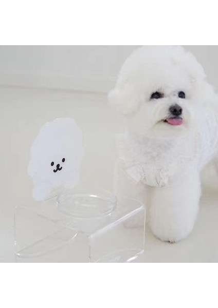 Pomeranian Etiketler Ins Yeni Sevimli Evcil Hayvan Kafası Akrilik Besleme Rafı Köpek Kase Kedi Sofra Şeffaf Yemek Kasesi Rafı Ayrılabilir Köpek Malzemeleri (Yurt Dışından) modelleri