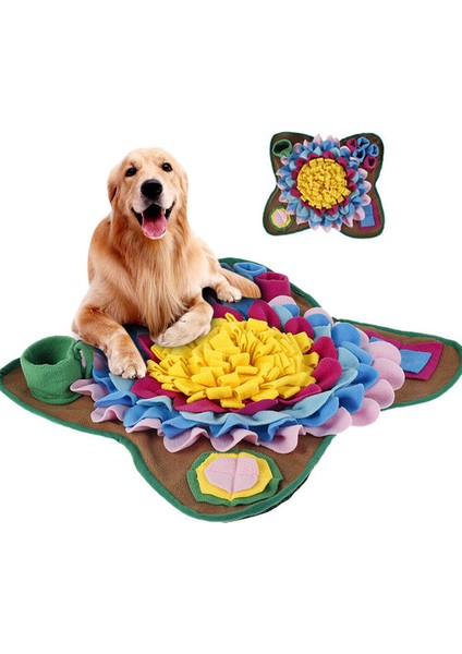 60X60 cm Pet Köpek Snuffle Mat Burun Kokusu Eğitim Koklama Pedi Köpek Bulmaca Oyuncak Yavaş Besleme Kase Gıda Dağıtıcı Halı Yıkanabilir Köpek Oyuncakları (Yurt Dışından)