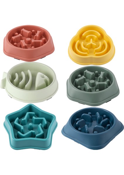 Çoklu Pet Kedi Köpek Yavaş Yemek Kasesi Yağ Yardımı Sağlıklı Yuvarlak Boğulma Önleyici Kalınlaşmış ve Kaymaz Çoklu Renk Şekilleri (Yurt Dışından) modelleri