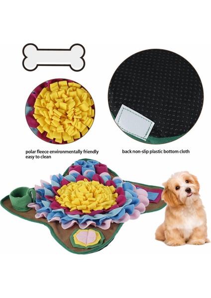 60X60 cm Pet Köpek Snuffle Mat Burun Kokusu Eğitim Koklama Pedi Köpek Bulmaca Oyuncak Yavaş Besleme Kase Gıda Dağıtıcı Halı Yıkanabilir Köpek Oyuncakları (Yurt Dışından)