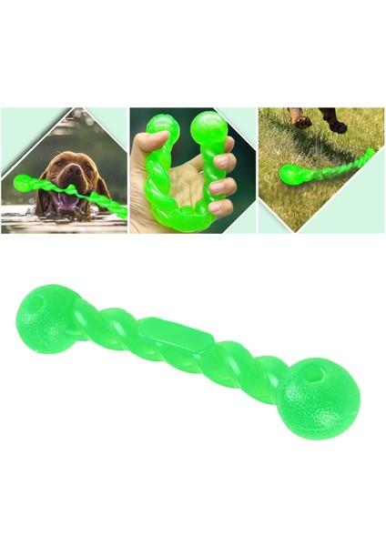Yeşil 19 cm Pet Köpek Eğitim Interaktif Oyuncak Pet Komik Molar Sopa Güçlü Kauçuk Dayanıklı Dişler Temiz Oyuncak Uzun Boy Çiğnemek Oyuncak Orta Büyük (Yurt Dışından)