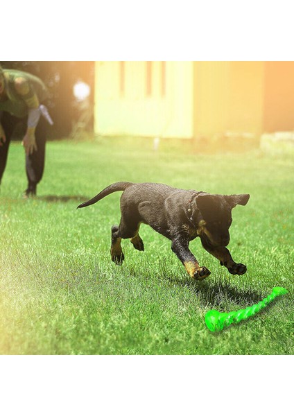 Yeşil 19 cm Pet Köpek Eğitim Interaktif Oyuncak Pet Komik Molar Sopa Güçlü Kauçuk Dayanıklı Dişler Temiz Oyuncak Uzun Boy Çiğnemek Oyuncak Orta Büyük (Yurt Dışından)