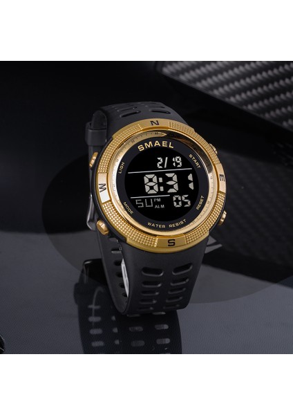 Siyah Altın Smael 1915 Spor Dijital Saatler Erkekler, 2022 5bar Su Geçirmez Chron Kronometre LED Çalar Saat Elektronik Bilek Saati (Yurt Dışından) modelleri