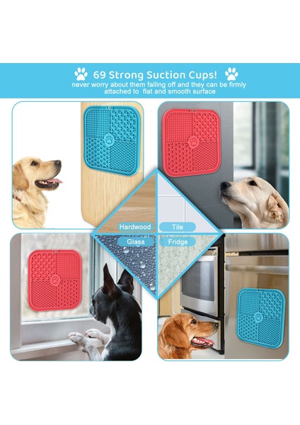 Blue-C S (15X15X0.9 Cm) Silikon Pet Yalama Mat Emme Köpek Yalama Pedi Yavaş Besleyici Yalama Mat Köpekler Için Evcil Hayvan Banyo Distraksiyon Pedleri Gıda Dağıtıcı (Yurt Dışından) fırsatları
