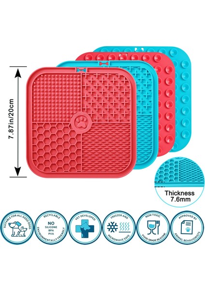 Blue-C S (15X15X0.9 Cm) Silikon Pet Yalama Mat Emme Köpek Yalama Pedi Yavaş Besleyici Yalama Mat Köpekler Için Evcil Hayvan Banyo Distraksiyon Pedleri Gıda Dağıtıcı (Yurt Dışından) indirimleri