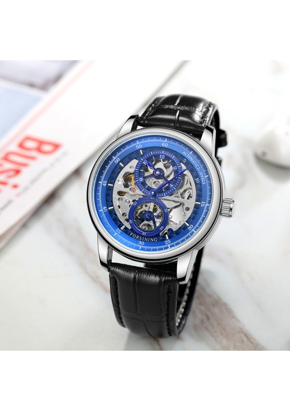 Altın Forsınıng Mavi Izle Basit Içi Boş 8 Kelime Mekanik Saat Dairesel Kemer Izle Alaşım Mekanik Saat (Yurt Dışından) fırsatları