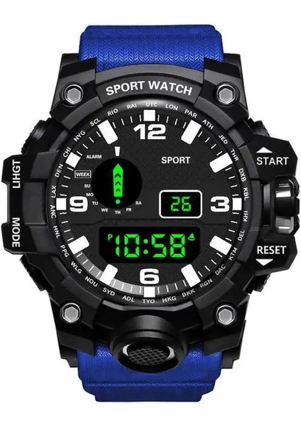 Mavi Moda Piyade Spor Elektronik Saat Yeni LED Su Geçirmez G Aydınlık Şok El Saati Erkekler Kadınlar Için Dijital Maliyet Kol Saati (Yurt Dışından)