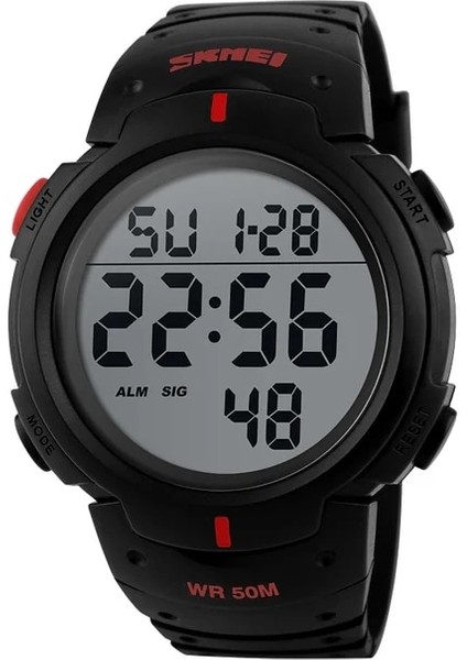 Kırmızı Skmeı Erkekler Spor Saatler Chronos Geri Sayım Erkek Saati Su Geçirmez LED Dijital Saat Adam Elektronik Saat Relogio Masculino 1068 (Yurt Dışından)