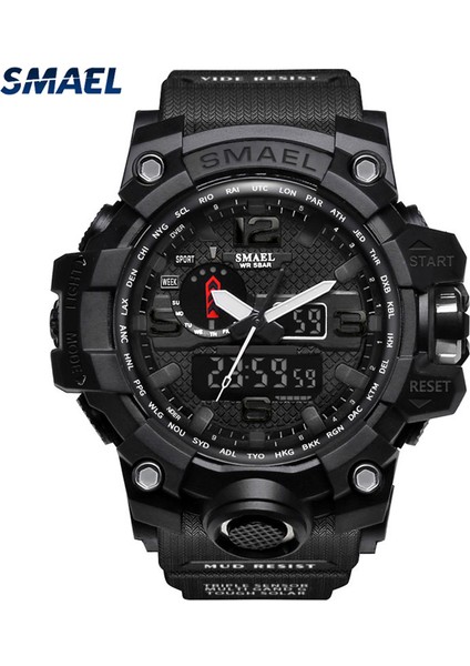 1545 Turuncu Smael 2021 Erkekler Askeri Izle 50 M Su Geçirmez Kol Saati LED Kuvars Saat Erkek Relogios Masculino Dijital Spor Saatler Erkek (Yurt Dışından) fırsatları