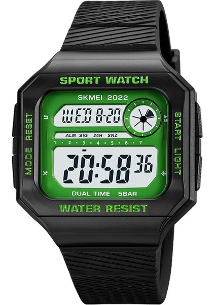 Yeşil Skmeı Üst Marka LED Dijital Spor Saatler Erkek Askeri Geri Sayım Takvimi Kol Saati 5bar Su Geçirmez Chrono Saat Montre Homme (Yurt Dışından)