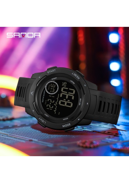 Tüm Siyah Moda Sanda Üst Marka Spor Erkek Saatler Geri Sayım Su Geçirmez LED Dijital Saat Adam Askeri Kol Saati Relogio Masculino 2125 (Yurt Dışından) modelleri