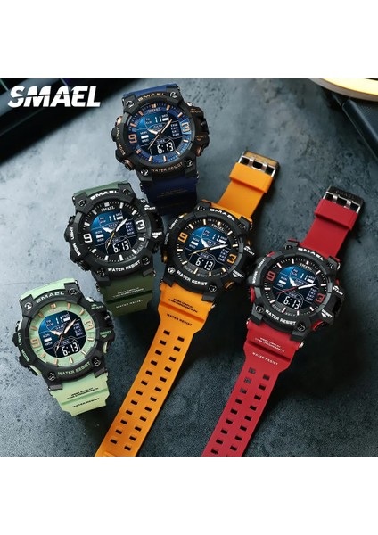 Siyah Smael Çift Zamanlı Dijital Saat Erkekler Için Moda Spor Saatler Su Geçirmez Kronograf Elektronik Kol Saati Otomatik Tarih Alarmı 8049 (Yurt Dışından) indirimleri