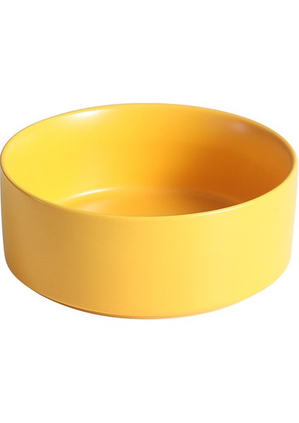 Sarı M - 850ML 400/850ML Büyük Kapasiteli Seramik Köpekler Kase Kedi Maması Ahşap Standlı Su Kaseleri Dökülmez Pet Yükseltilmiş Besleme Köpek Besleyici (Yurt Dışından)