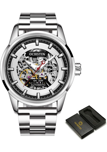 Gümüş Siyah S Üst Marka Lüks Ochstın Erkek Otomatik Mekanik Saatler Su Geçirmez Tourbillon Erkek Izle Öz Rüzgar Spor Kol Saati (Yurt Dışından)