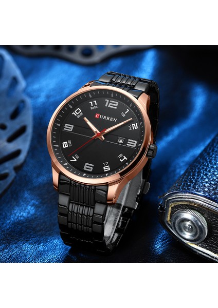 Gri Kutu Curren Moda Tasarımı Paslanmaz Çelik Kuvars Saatler Erkekler Için Rahat Iş Kol Saatleri Aydınlık Eller Saat (Yurt Dışından) fiyatları