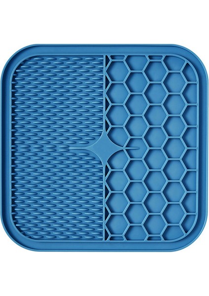 Mavi M 21X21X1CM Köpekler Kediler Için Mat Pet Yalama Pedi Yavaş Besleyici Ped Kedi Köpek Yalama Mat Evcil Hayvan Banyosu Distraksiyon Pedleri Silikon Dağıtıcı Köpek Yalama Mat (Yurt Dışından)
