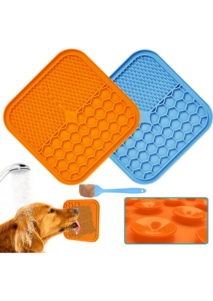 Mavi M 21X21X1CM Köpekler Kediler Için Mat Pet Yalama Pedi Yavaş Besleyici Ped Kedi Köpek Yalama Mat Evcil Hayvan Banyosu Distraksiyon Pedleri Silikon Dağıtıcı Köpek Yalama Mat (Yurt Dışından) modelleri