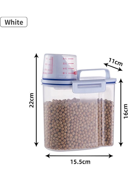 White-1.5kg Köpek Kedi Maması Kovası Plastik Depolama Tankı Ölçüm Kabı Konteyner Nem Geçirmez Mühürlü Kavanoz Evcil Hayvan Malzemeleri Aksesuarları (Yurt Dışından) fiyatları