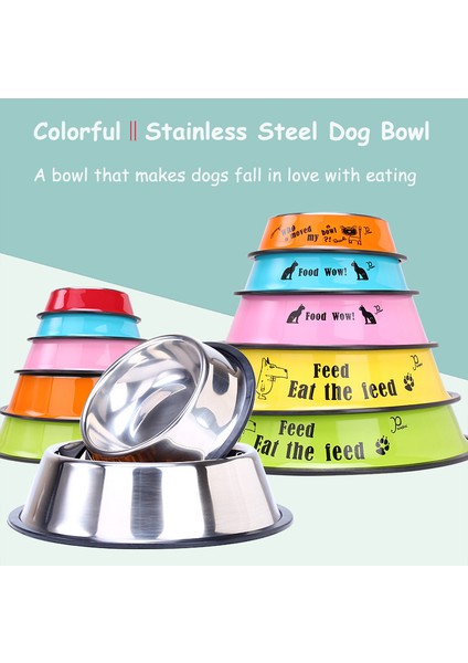 Düz Renk 15 cm Pet Köpek Paslanmaz Çelik Kaseler Kaymaz, Anti-Sonbahar Dayanıklı Kedi Köpekler Besleme Kasesi Köpek Paslanmaz Çelik Besleme Kasesi (Yurt Dışından) fiyatları