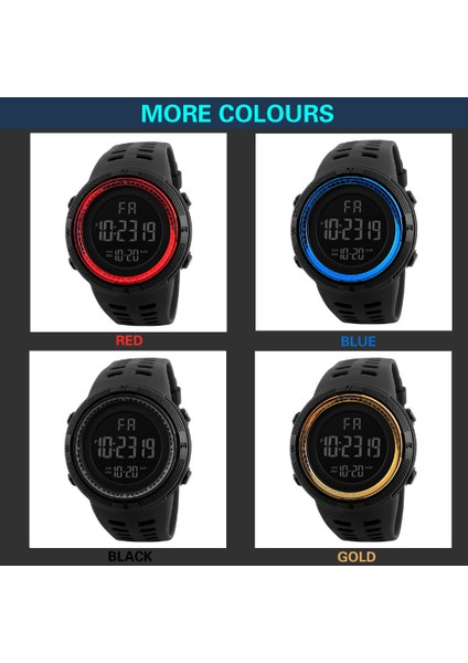 Siyah Saat Skmeı Moda Açık Spor Izle Erkekler Çok Fonksiyonlu Saatler Çalar Saat Chrono 5bar Su Geçirmez Dijital Saat Reloj Hombre (Yurt Dışından)