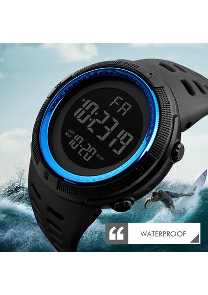 Siyah Saat Skmeı Moda Açık Spor Izle Erkekler Çok Fonksiyonlu Saatler Çalar Saat Chrono 5bar Su Geçirmez Dijital Saat Reloj Hombre (Yurt Dışından)