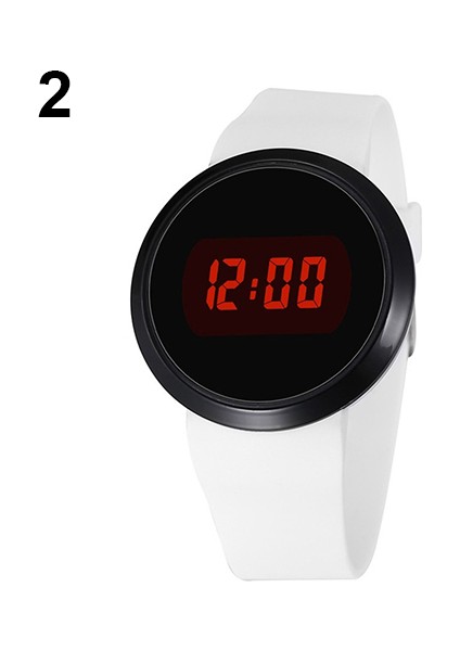 1603531WHITE Erkekler LED Dijital Saatler Moda Dokunmatik Ekran Saatler Erkekler Spor Saatleri Silikon Bant Elektronik Saat Montre Homme Reloj Hombre (Yurt Dışından)