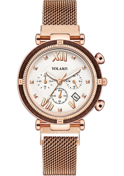 Gül Altın 2020 Kadın Saatler Bilezik Elmas Takvim Bayanlar Bilezik Izle Casual Mıknatıs Kuvars Kol Saati Saat Relogio Feminino Reloj (Yurt Dışından)