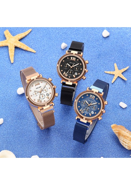 Gül Altın 2020 Kadın Saatler Bilezik Elmas Takvim Bayanlar Bilezik Izle Casual Mıknatıs Kuvars Kol Saati Saat Relogio Feminino Reloj (Yurt Dışından) modelleri