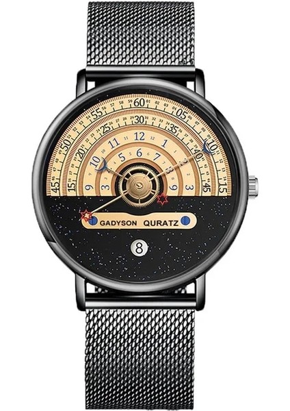 Siyah Siyah Gül Erkek Yıldızlı Gökyüzü Yaratıcılık Takvim Saatler Erkekler Için Rahat Spor Izle Kuvars Kol Saati Relogio Masculino (Yurt Dışından)