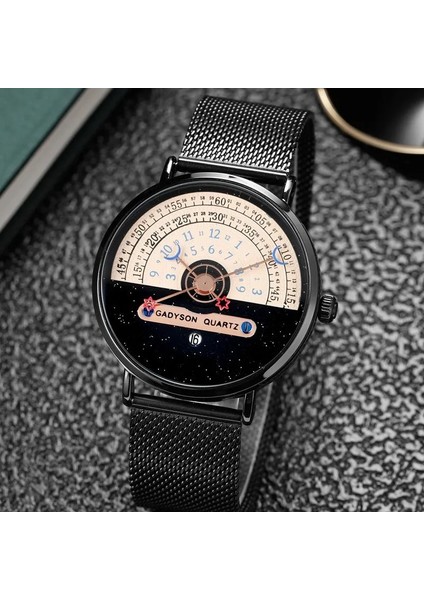 Siyah Siyah Gül Erkek Yıldızlı Gökyüzü Yaratıcılık Takvim Saatler Erkekler Için Rahat Spor Izle Kuvars Kol Saati Relogio Masculino (Yurt Dışından) fiyatları