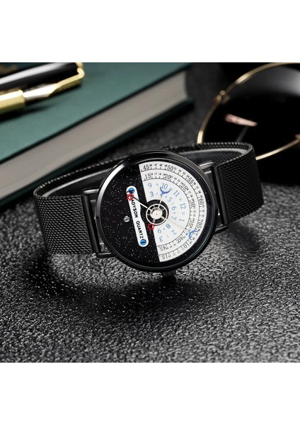 Siyah Siyah Gül Erkek Yıldızlı Gökyüzü Yaratıcılık Takvim Saatler Erkekler Için Rahat Spor Izle Kuvars Kol Saati Relogio Masculino (Yurt Dışından) fırsatları