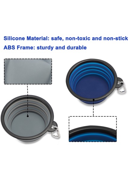 Yeşil Pembe 350ML 2-Pack Seyahat Için Katlanabilir Köpek Kaseleri Köpekler Için Taşınabilir Su Kasesi Seyahat Kamp Için 2 Karabina ile Yürüyüş (Yurt Dışından) indirimleri