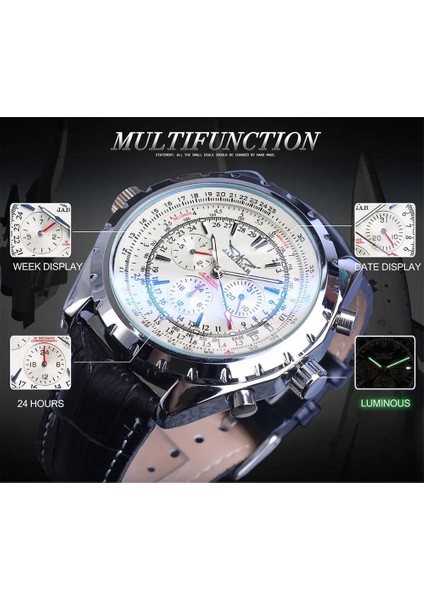 GMT1144-2SMALL Jaragar 2020 Mavi Cam Aviator Serisi Askeri Gerçek Erkek Spor Otomatik Kol Saati Üst Marka Lüks Mekanik Erkek Saat Saat (Yurt Dışından) fırsatları