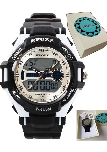 1306 Beyaz Kutu ile Epozz Erkek Dijital Spor Saat Erkekler G Tarzı Kauçuk Kayış Su Geçirmez Şok Dayanıklı Izle Büyük Arama Alarmı Relogio Masculino 1306 (Yurt Dışından)