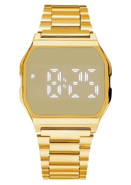 Altın 2021 Yeni Dijital Saat Erkekler Için Lüks Paslanmaz Çelik Bağlantı Bandı Spor Bilezik Erkek Iş Saatleri Saat Relogio Masculino (Yurt Dışından)