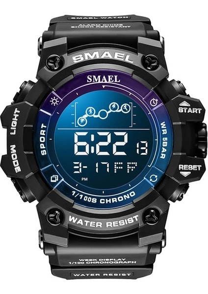 Bluepurple Smael Dijital Saatler Erkekler Için Spor 50M Su Geçirmez LED Saatler 8082 Erkekler; S Kol Saatleri Dijital Saat Erkek Spor Saatleri (Yurt Dışından)