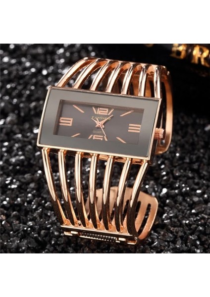 Gül Altın Siyah Lüks Altın Bilek Saatler Kadın Bileklik Bilezik Saatler Casual Bayanlar Saat Hodinky Montre Femme Saati Relogio Feminino Relojes (Yurt Dışından)