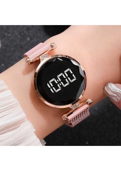 5 Adet Mavi 5 Adet Set Bilezik Izle Kadınlar Lüks Dijital Mıknatıs Gül Altın Paslanmaz Çelik LED Kuvars Saatler Relogio Feminino Dropshipping (Yurt Dışından) indirimleri