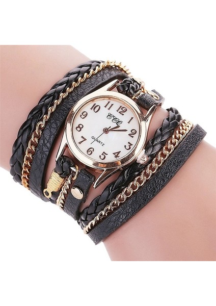 Siyah Üst Marka Lüks Vintage Deri Bilezik Izle Kadın Kız Saatler Saat Kol Saati Retro Elbise Reloj Mujer Montre Femme * L (Yurt Dışından)