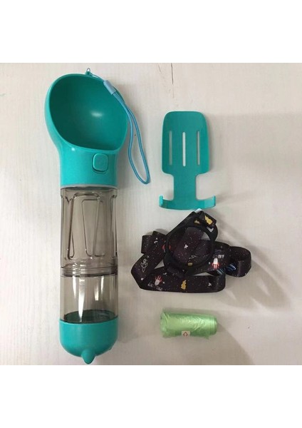 Mavi 300 ml Yiyecek Kutusu ile 4 In 1 Taşınabilir Kedi Köpek Su Şişesi Mama Besleyici Tiryakisi Kaka Dağıtıcı Açık Pet Suluk Seyahat Şişe Köpek Aksesuarları Kaynağı (Yurt Dışından)