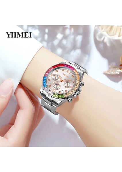 Gül Altın 2023 Yeni Izle Kadın Saatler Bayanlar Yaratıcı Çelik Kadın Bilezik Saatler Kadın Su Geçirmez Kronograf Saat Relogio Feminino (Yurt Dışından) fiyatları