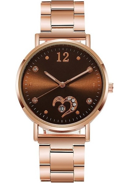 H Kadın Quartz Saat Paslanmaz Çelik Şerit Gül Altın Analog Kol Saati Kadın Bilezik Saatler Aydınlık Saat Hediye Zegarek Damski (Yurt Dışından)