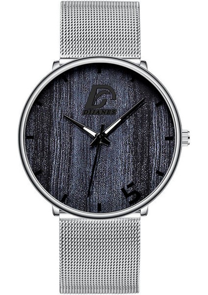 Örgü Gümüş Siyah Reloj Hombre Erkek Moda Ultra Ince Minimalist Saatler Erkekler Iş Paslanmaz Çelik Hasır Kemer Kuvars Izle Relogio Masculino (Yurt Dışından)