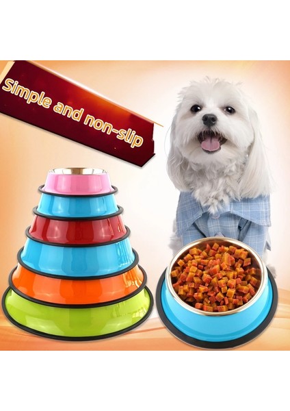 Kırmızı 15CM 1 Adet Evcil Hayvan Besleme Kaseleri Paslanmaz Çelik Kaymaz Köpek Kasesi Dayanıklı Anti-Düşme Kedi Köpek Besleyici Köpekler Için Teddy Golden Retriever (Yurt Dışından) modelleri